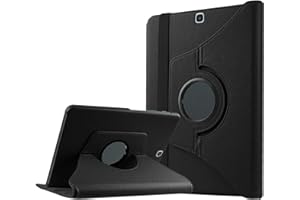 DETUOSI Tab S2 9.7'' Housse - 360°Rotation Housse en cuir pour Samsung Galaxy Tab S2 9.7 Pouces SM-T810 / T815 Coque Housse de Protection Etui Smart Cover Case avec rabat/stand de positionnement Support