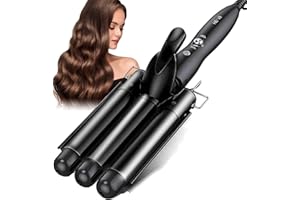 AIBEAU Lockenstab 3 Fässer Welleneisen für haare 25mm Lockenwickler mit zweistufiger Temperaturregelung schnell aufheizen Lockenstäbe Welleisen Schnelle Heizung Große Welle für Lange/kurze Haare
