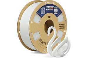 OVERTURE PLA Plus (PLA+) Filamento 3D 1.75mm, Alta Resistencia y Durabilidad, Filamento Profesional para Impresora 3D 1kg (2.2lbs), Precisión ±0.02mm,Sin Enredos (Blanco)