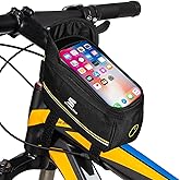 Amazon Brand - Symactive Polyester Bicycle Front Frame Bag for Mobile Phone | Black | 23 x 11 x 17 Cms