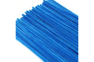 TOAOB 100 St Handgjorda Piprensare Blå Fluffiga Pinnar 30cm Piprensare för DIY Djur Växter Frukt Bukett Hantverksmaterial och Konstprojekt