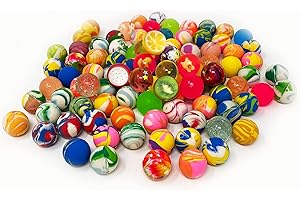 Tise Süsswaren 100 Bunte Flummis (25mm) - Neon, Glitzer, Marmoriert, Figuren, Sterne UVM. für Kindergeburtstag/Wurfmaterial/Party/Mitbringsel