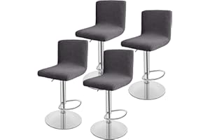 SDNAM Stretch Barhocker Stuhlhussen Bezüge Barstuhlbezug mit Rückenlehne 2/4/6 Stück Hussen für Barhocker Waschbarer Bar Stuhl-Abdeckung Passend,für Café Schemel Hohe Barhocker Stuhl Bezüge (Color : #1, S
