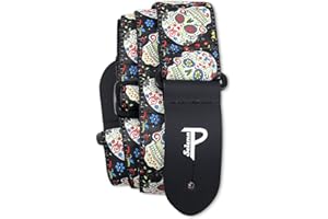 P PERRI'S LEATHERS LTD. Perri’s Leathers Ltd. - Guitar Strap - Nylon - Jacquard - The Hope Collection - Sugar Skulls - Adjustable - For Acoustic/Bass/Electric Guitars - Made in Canada (TWS-6802)