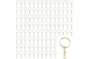 LYTONIX 100 Pezzi 25mm Kit Anelli per Portachiavi Fai da Te, Color Oro Anellini Portachiavi con Catenella Split,Gancetti Anello Portachiavi per Creazione Porta Chiavi Mestieri Lavori di Bricolage - Dorato