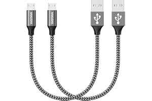HAKUSHA Kabel micro USB, [2 szt. 0,3 m] nylonowy kabel do ładowania Micro USB High Speed Android telefon komórkowy kabel do ładowania do Samsung Galaxy S7/S6/S4/J7/J5/Note 5, Huawei P Smart, Redmi,