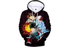 YIMIAO Niño Niña My Hero Academia Anime Sudadera con Capucha Impresión 3D Hombre Hoodie Ropa Deportiva Pullover