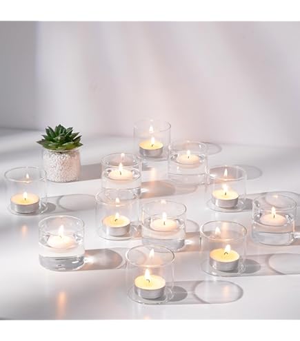 48 Portacandele In Vetro Per Lumini - Votivi Trasparenti Per Matrimoni, Feste E Decorazioni Casa - Foto 5