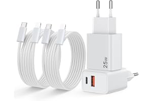 Snabbladdare och laddningskabel för iPhone 2-pack 25 W laddare med 2 m