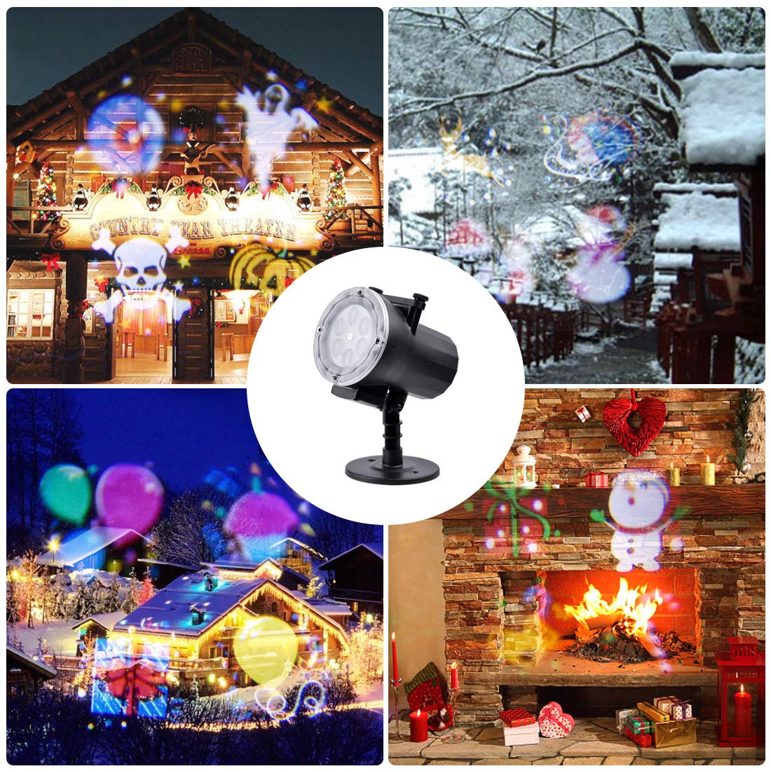 Holiday-Projector-Viugreum-LED-Christmas-Lights-2018-Latest-Super-Bright-12-Slides-LED-Landscape-Lights-con-proyector-de-control-remoto-Show-de-luces-para-Halloween-Christmas-Holiday-Party