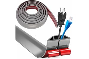 HENGRONGSHEN Pasacables Suelo, Canaleta Cables Suelo, 5m x 4cm Protector de Cables para Suelo, Cubiertas de Suelo para Cables Autoadhesiva Montaje para Todos los Hogar, Oficina, Escuela, Almacén (Gris)