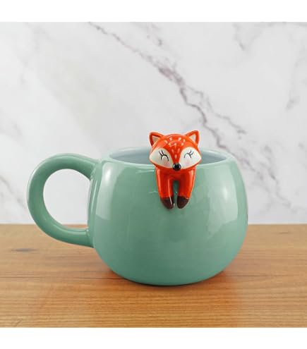 Lot De 8 Tasses à Café Expresso Céramique Poignées 3D Animaux - Occasion Comme Photo