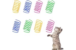 Benixmidart Cat Spring Toys, Interactive Cat Toy for Swatting, Hunting,and Grinding Teeth, Durable Cat Springs for Indoor Cats to Promote Agility& Keep Fit, Plastic Cat Coil to Relieves Stress (8Pcs)