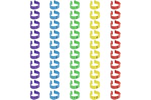 BOBOZHONG Chicken Leg Rings,50PCS Numbered Clip on Leg Rings Multiple Colour Chicken Identification Leg Bands Numbered Clip on Leg Rings Foot Round Tag Clips for Chick Duck Pigeon Goose(16mm)