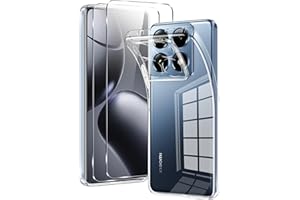 Coiwxmoi für Xiaomi 14T Pro Hülle 6,67", mit 2 Stück Panzer Schutz Glas, Ultra Dünn Weich TPU Silikon Transparent Handyhülle Stoßfest Kratzfest Slim Crystal Schutzhülle für Xiaomi 14T Pro,Durchsichtig