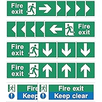Signalisation D'évacuation De Feu - Lot Complet De 18 Panneaux De