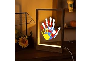 Johiux Handabdruck Set Familie Basteln Kinder mit Platz für 4,Baby Handabdruck und Fußabdruck set,Newborn Baby Fussabdruck Set, Personalisierte Geschenke Vatertag Muttertag Weihnachten Ideen. (A)