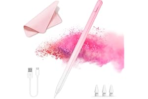 MILIKILO Lápiz para iPad 2018-2025,Carga Rápida 14 Minutos para Lápiz Pencil,Rechazo de Palma,Sensibilidad Inclinación,Bolígrafo para iPad 11/10/9/8/7/6th Gen,Lápiz iPad Pro de 12.9"/11"/13 Pulgadas (Rosa)