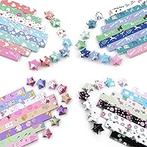 étoile En Papier à Faire Soi-même 2160 Bandes Origami Étoiles Porte-Bonheur URROMA - 4 Thèmes, 1x21.5cm, Pour DIY Et Décoration Etoile Fluorescente
