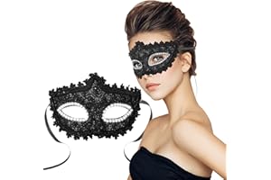 Lady of Luck Venezianische Funkelnd Mitternacht Schwarz Venetianische Maskerade Maske Karneval Maske