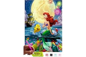 MISHBAY Diamond Painting Disney Motiv - 30x40cm Diamond Painting Erwachsene - Diamant Painting Bilder Meerjungfrau - DIY 5D Satz Wand Dekor Diamantstickerei