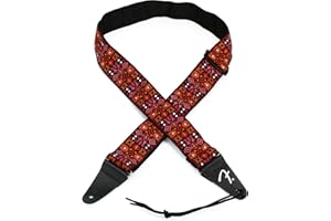 Fender Festival - Sangle de Guitare - Tissé d'inspiration Vintage - Design Mosaïque Rouge 0990638009