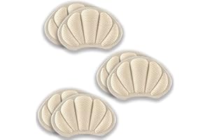 Jinpojun 3 Paia Salva Tallone,Cuscinetti Autoadesivi per Talloni di Scarpe,Autoadesivi Impugnature per le donne uomini spessi inserti delle scarpe solette posteriori (Beige)