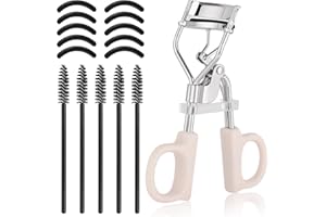 BUTBU Recourbe-Cils Professionnel, Recourbeur Durabl pour une Boucle Durable, Avec 10 Coussinets de Rechange en Silicone Avancés pour un Confort Sans Traction, Or