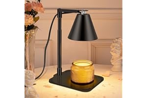 AMBITELLIGENCE Candle Warmer Lamp with Timer, Electric Candle Warmer Adjustable Height Wax Warmer Compatible with Scented Candle for Vintage Home Room Decor House Warming Gifts New Home (Metal Black)