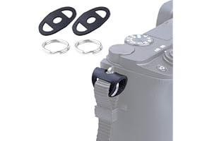 VKO Round Split Rings with Leather Protective Cap, Circle Ring for Attaching Camera Strap for DSLR SLR and Compact Cameras with O Ring Eyelet, Pack of 2 (1 Pair)