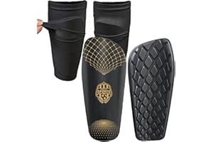 RISINGUKST Kids Shin Pads Football Shin Guards with Avoid Slip Out Insert Pocket Calf Sleeves for Boys Grils Age 5-12 Youth Adults Soccer Protective Equipment