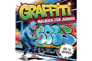 Graffiti Malbuch für Jungen ab 10 Jahren: 50 coole Street Art Motive für kreative Teenager zum Ausmalen und Entspannen