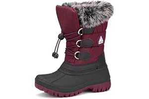 Mishansha Kinder Winterstiefel Gefüttert Wasserdichte Rutschfest Schneestiefel für Mädchen Jungen, Gr.28-38