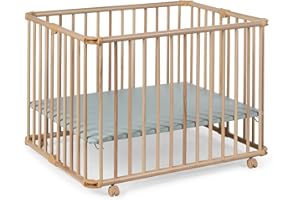 Geuther 2261 Laufgitter Lucilee Passung: 76 cm x 97 cm 3-fach werkzeuglos höhenverstellbar gepolsterter Laufstall in 4 Farbvarianten und 7 Designs erhältlich Farbe: Natur Muster: Mint