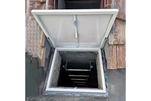 VIBEO Claraboya Techo Cubierta de Trampilla de Ático Resistente de Color Blanco, Puerta de Seguridad con Acceso de Emergencia para Industrias Domésticas, Trampilla de Techo Resistente a La Intemperie(100x60
