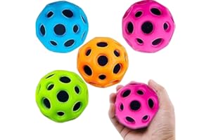 May Huang 4 Stück Astro Jump Ball Space Balls Moon Ball Planeten Hüpfbälle Hohe Springender Gummiball Sprünge Gummiball Mini Bouncing Ball Toy Loch-Ball für Kinder Party Gift (blau rosa grün lila)