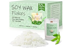 UNOTENA Cera di Soia per Candele, Cera per Candele 226g/9kg/18kg, Cera per Candele da Colare, 100% Cera di Soia Biologica Naturale per Candele[ 4.5KG ]