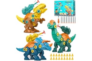 TIDEVAN Zestaw 3 zabawek dla młodych dinozaurów dla dzieci w wieku 3, 4, 5, 6, 7, 8 lat, dla dzieci, chłopców i dziewczynek, jako prezent urodzinowy, rozkładany dinozaur, zabawka