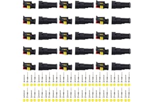 GTIWUNG Imperméable à l'eau Connecteur 12V, Connecteur étanche électrique Prise Mâle et Femelle 1,5 mm Terminaux, Waterproof Fil électrique Connecteur pour Moto Auto Truck (2 Pin 15 Pack)