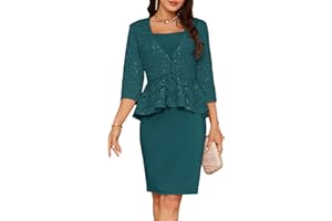 GRACE KARIN Robe Femme Crayon Ensemble Deux Pièces avec Blazer Costume de Travail Chic et Élégant