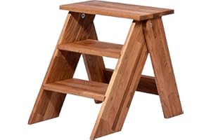 dobar® Green Label 29022FSCe Premium-Tritthocker | Klapptritt aus massivem Eichenholz | Faltbarer Klapphocker | Schemel für die Ernte/Haushalt/Badezimmer | 42 x 54 x 45 cm | Natur