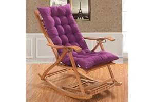 CAVATINY Cuscino per sedia a dondolo, per mobili da giardino, per interni ed esterni, con schienale alto, 120 x 50 x 8 cm, viola