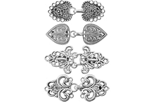 J.CARP Dress Clips Sweater Clips Shawl Clips for Women, Vintage Cardigan Clip, Girls Brooch Clips for Clothing Pack of Four, Silver Gray