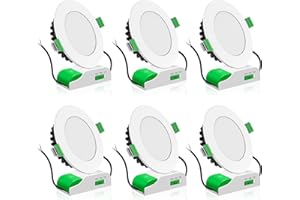 ‎ALUSSO ALUSSO LED Einbaustrahler 230V Ultra Flach LED Spots Dimmbar 10W IP44 Bad Einbauleuchten Deckenspots, Warmweiß 3000K Neutralweiß 4000K Kaltweiß 5700K Einbauspots für Badezimmer Küche, 6er Set
