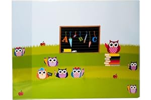 alles-meine.de GmbH Schreibtischunterlage - Eule & Schule - 50 cm * 39 cm - Unterlage/Knetunterlage/Tischunterlage - für Mädchen & Jungen - Kinder/Eulen Schultüte Schulanfa..