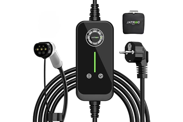 JATRHG EV Chargeur 10M 3.6KW-1.5KW 16A|13A|10A|8A Type 2 Station de Charge Voiture Electrique Portable Courant Commutable Voiture Electrique Chargeur Rapide monophase