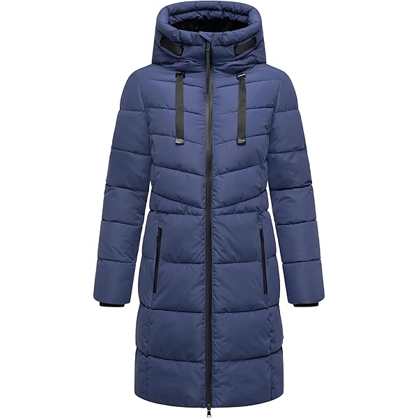 MARIKOO Dames winterjas warme gewatteerde jas met capuchon