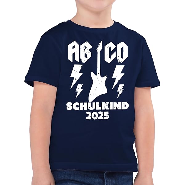 Shirtracer Kinder T-Shirt „Schulkind 2025 Dinosaurier“ – Einschulungsgeschenk Für Jungen, 100% Baumwolle