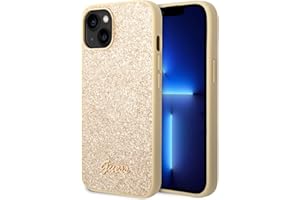 CG MOBILE Guess Glitter Flakes Compatible con iPhone 14 Plus - Oro, Negro