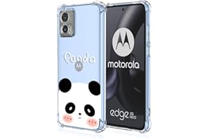 RankOne Coque de Téléphone Convient pour Motorola Moto Edge 30 Neo (6.28" inches) Transparent TPU Silicone Color Drawing Pattern Case - Panda